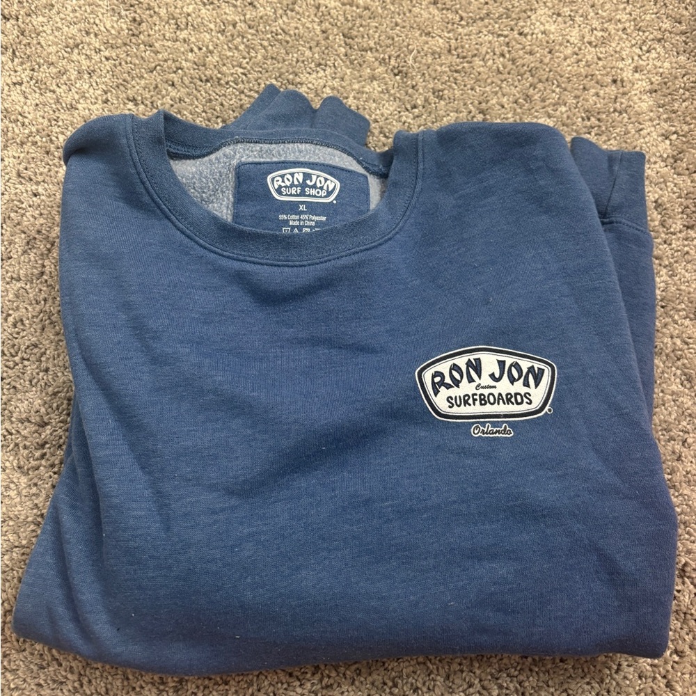 Ron Jon Blue Logo Surfboards Pullover